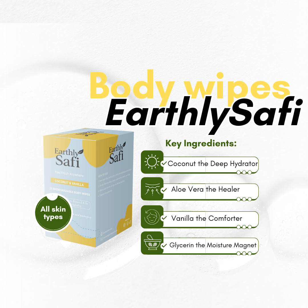 Coconut & Vanilla Body wipes - 25 Body Wipes