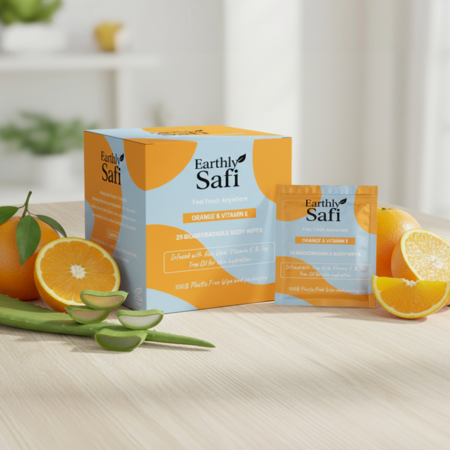 Orange & Vit E Body wipes - 25 Body wipes