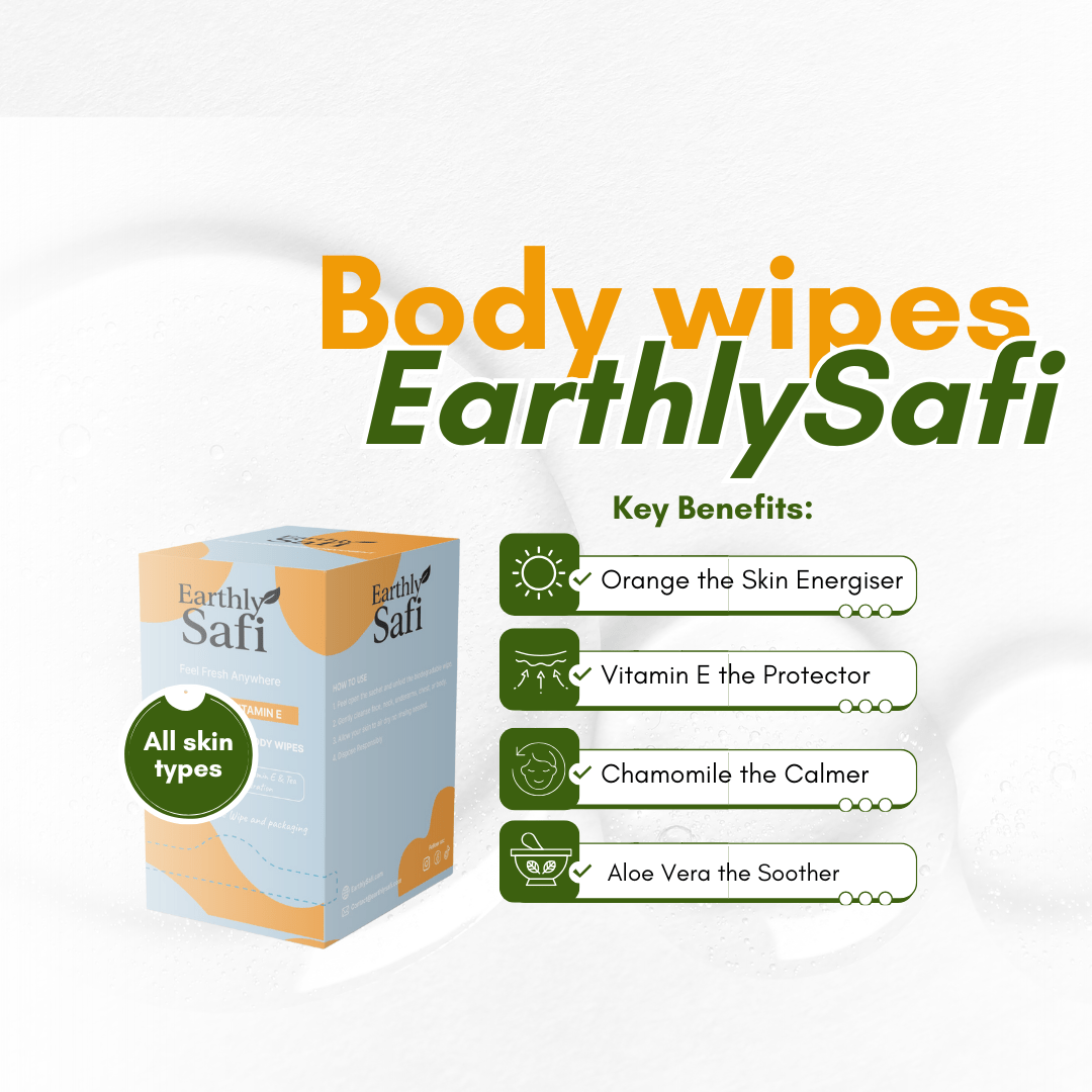 body wipes by EarthlySafi in recyclable packaging