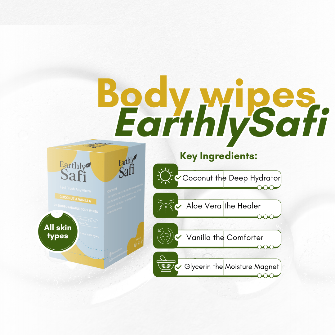 EarthlySafi wipes made with skin loving ingredients