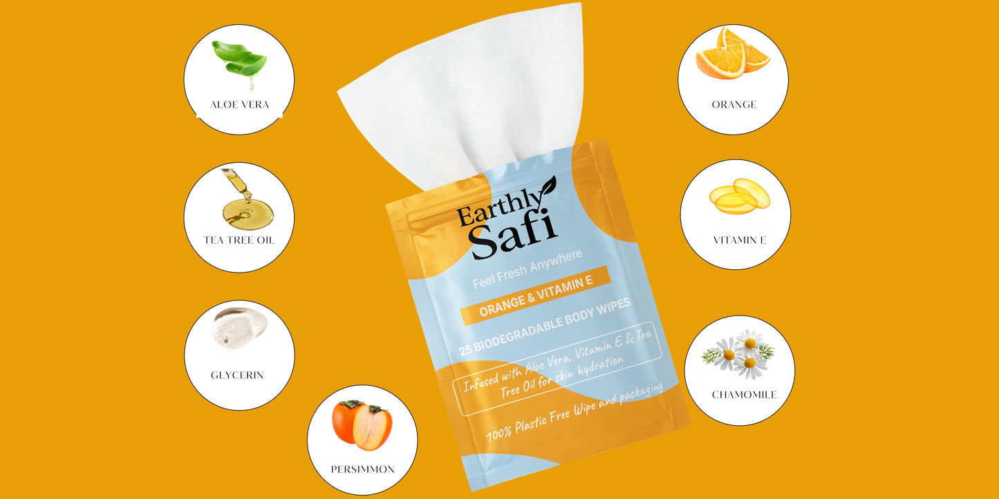 Orange & Vit E Body wipes